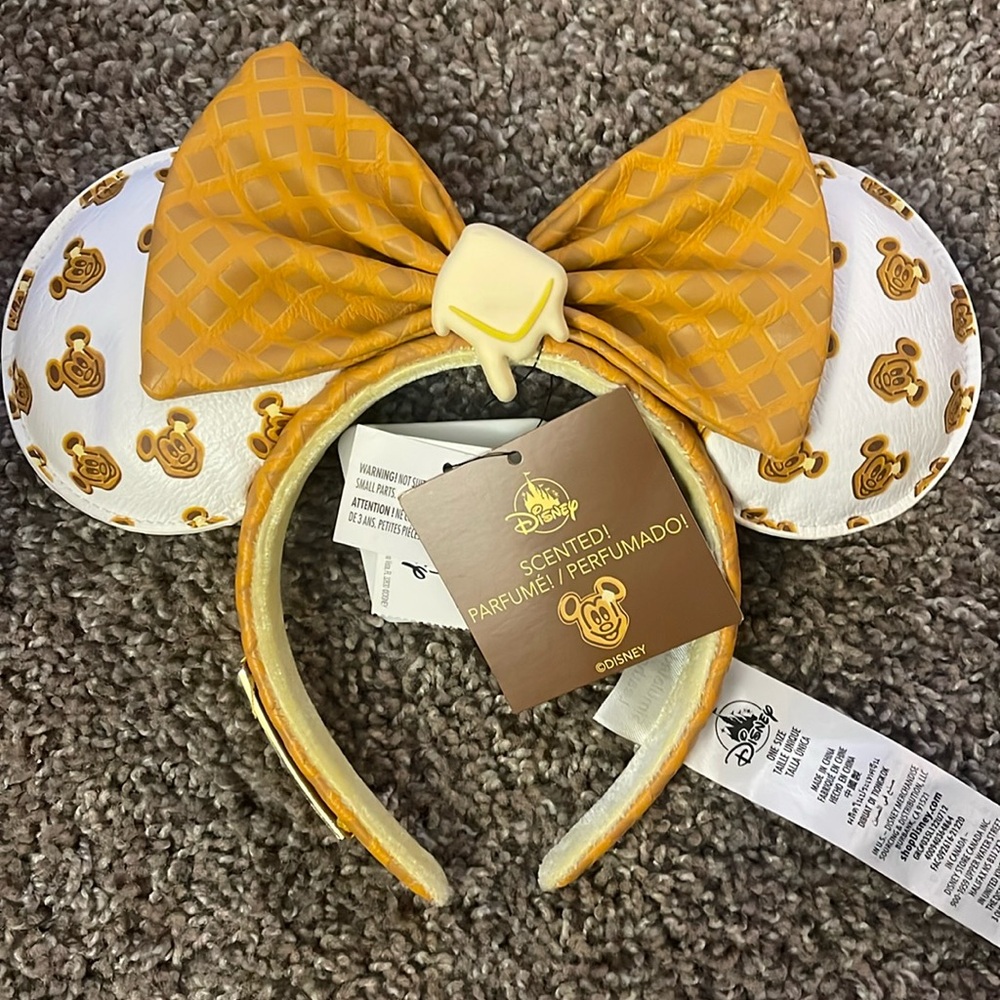 Authentic Hong Kong Disney Parks Loungefly Mickey's Waffle theme Ears headband